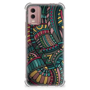 Nokia C32 Doorzichtige Silicone Hoesje Aztec