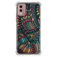 Nokia C32 Doorzichtige Silicone Hoesje Aztec