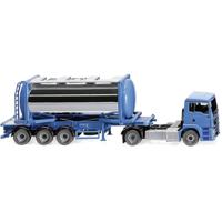 Wiking 053605 H0 Vrachtwagen MAN TGS trekker met tankcontaineroplegger Swap - thumbnail