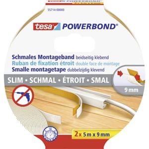 tesa SLIM 55714-00000-00 Montagetape tesa Powerbond Wit (l x b) 5 m x 9 mm 2 stuk(s)