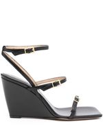 Wandler 95mm wedge leather sandals - Noir - thumbnail