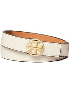 Tory Burch ceinture réversible en cuir à boucle logo - Blanc