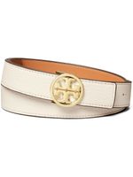 Tory Burch ceinture réversible en cuir à boucle logo - Blanc - thumbnail