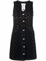 Marine Serre robe courte en jean à motif demi-lune - Noir