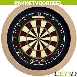 Winmau Blade 6 + Lena Dartbord Verlichting Basic Plain