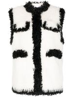 pushBUTTON gilet en fourrure artificielle à bords contrastants - Blanc