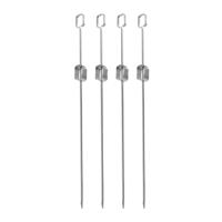 BBQ spiezen - 8x stuks - RVS - 40,5 cm - vleespennen voor vlees - barbecue accessoires