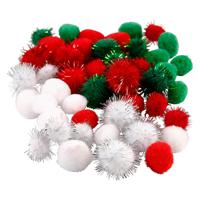 Creativ Company Pompoms Kerst, 48st. - thumbnail