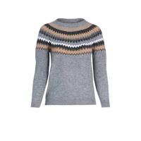 Paprika gebreide trui met printopdruk en glitters grijs/zwart/beige