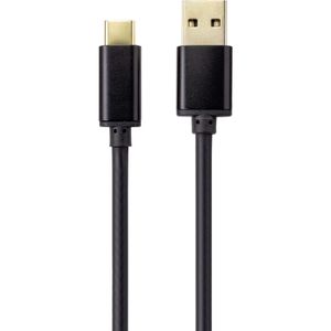 Renkforce USB-kabel USB 2.0 USB-A stekker, USB-C stekker 1.80 m Zwart Stekker past op beide manieren RF-4547682