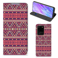 Samsung Galaxy S20 Ultra Hoesje met Magneet Aztec Paars