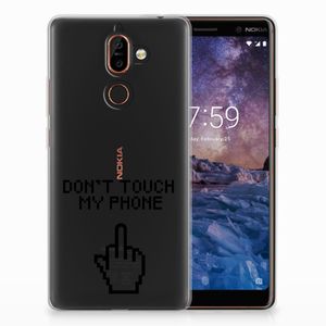 Nokia 7 Plus Silicone-hoesje Finger Don't Touch My Phone