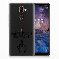 Nokia 7 Plus Silicone-hoesje Finger Don't Touch My Phone - thumbnail