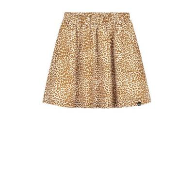 NIK&NIK rok Tavi Cissy met panterprint en plooien lichtbruin