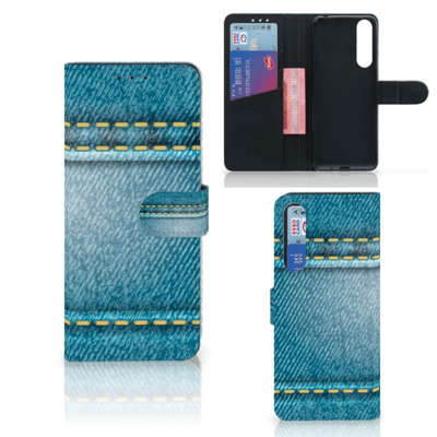 Sony Xperia 1 II Wallet Case met Pasjes Jeans Sony Xperia 1 II Wallet Case met Pasjes Jeans