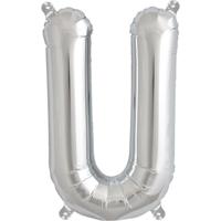 40cm Folieballon Letter U Zilver