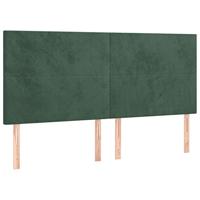 vidaXL Hoofdborden 4 st 80x5x78/88 cm fluweel donkergroen, hoofdeinde, houten hoofdeinde, bedonderdeel, houten hoofdbord, slaapkamermeubel