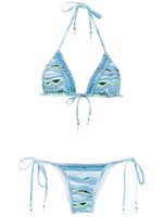 Amir Slama embroidered bikini - Bleu - thumbnail