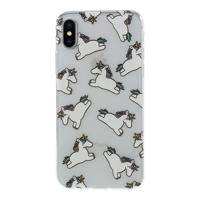 Shop4 - iPhone Xs Hoesje - Zachte Back Case Unicorn Transparant