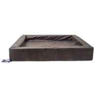 Let's Sleep Comfy Cushion Hondenkussen, hondenmand, verhoogde rand, schuim, 85 x 70 x 12 cm, L, antraciet