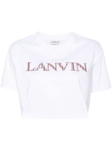 Lanvin t-shirt en coton à logo brodé - Blanc