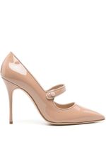 Manolo Blahnik Campari 105mm patent pumps - Tons neutres