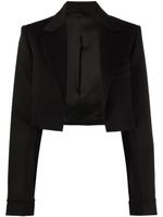 Victoria Beckham blazer crop à design ouvert - Noir - thumbnail