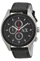 Horlogeband Armani Exchange AX1600 Leder Zwart 22mm - thumbnail