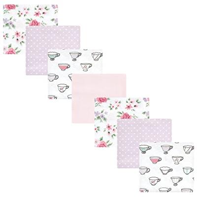 Hudson Baby Unisex Baby Cotton Flannel Receiving Blankets Bundle, Tea Party, One Size