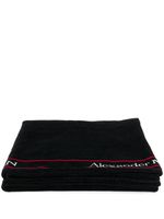 Alexander McQueen serviette de plage à logo en jacquard - Noir - thumbnail