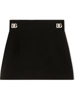 Dolce & Gabbana Kids minijupe à plaque logo - Noir