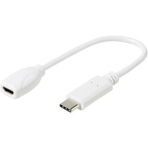 Vivanco Mobiele telefoon Adapter [1x Micro-USB-bus - 1x USB-C 2.0 stekker] DCAVVUSBCMB02W 20.00 cm