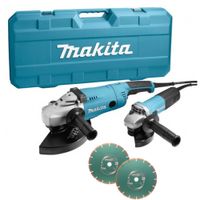 Makita DK0054X1 Haakse slijper set GA9020R + 9558HNRG | + diamantschijven - DK0054X1 - thumbnail