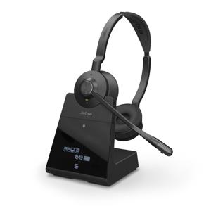 Jabra Engage 75 Stereo On Ear headset Telefoon Bluetooth, DECT Stereo Zwart Noise Cancelling Microfoon uitschakelbaar (mute)