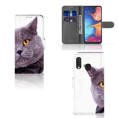 Samsung Galaxy A20e Telefoonhoesje met Pasjes Kat