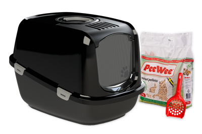 Peewee Startpakket Kattenbak Ecodome - Zwart Peewee Startpakket Kattenbak Ecodome - Zwart