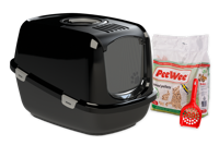 Peewee Startpakket Kattenbak Ecodome - Zwart