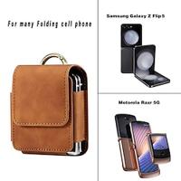 heren samsung z flip 6/5/4/3/2/1 universele telefoonhoes leren tas riem heuptas prop pu lederen tas telefoon portemonnee vintage riem telefoon beschermhoes Lightinthebox