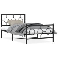 Bedframe met hoofd- en voeteneinde metaal zwart 100x200 cm