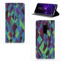 Samsung Galaxy S9 Plus Stand Case Abstract Green Blue - thumbnail