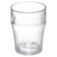 Onbreekbare drinkbekers - kunststof - transparant - 11 x 8 cm - gehamerde stijl - 400 ml