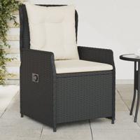 Tuinstoelen 2 st verstelbaar poly rattan zwart - thumbnail