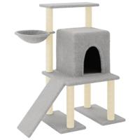 vidaXL Kattenmeubel met sisal krabpalen 96,5 cm lichtgrijs, kattenpaal, kattenboom, kattenkrabpaal, kattenhuis, kattenmeubel, kattenpalen