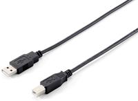 Equip USB-kabel A -> B St/1,00 m polyzak, zwart