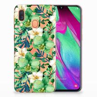 Samsung Galaxy A40 TPU Case Orchidee Groen