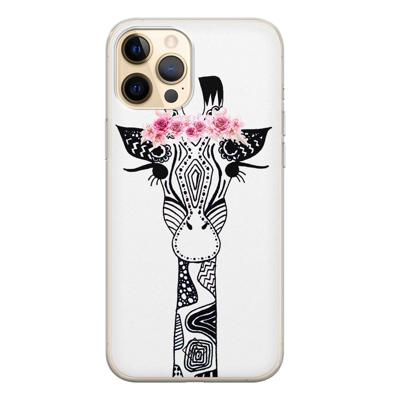 iPhone 12 Pro siliconen telefoonhoesje - Giraffe