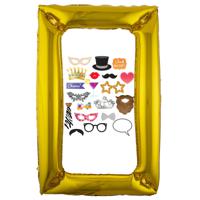 Foto prop set met frame - verjaardag/birthday party - 21-delig - photo booth accessoires