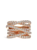 LEO PIZZO bague Waves en or rose 18ct ornée de diamants - thumbnail