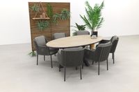 4 Seasons Bernini - Platinum / GI Edison 220 x 115 cm. tafel - ovale tuinset