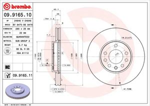 Remschijf BREMBO, Remschijftype: Binnen geventileerd, u.a. für Cadillac, Saab, Opel, Vauxhall